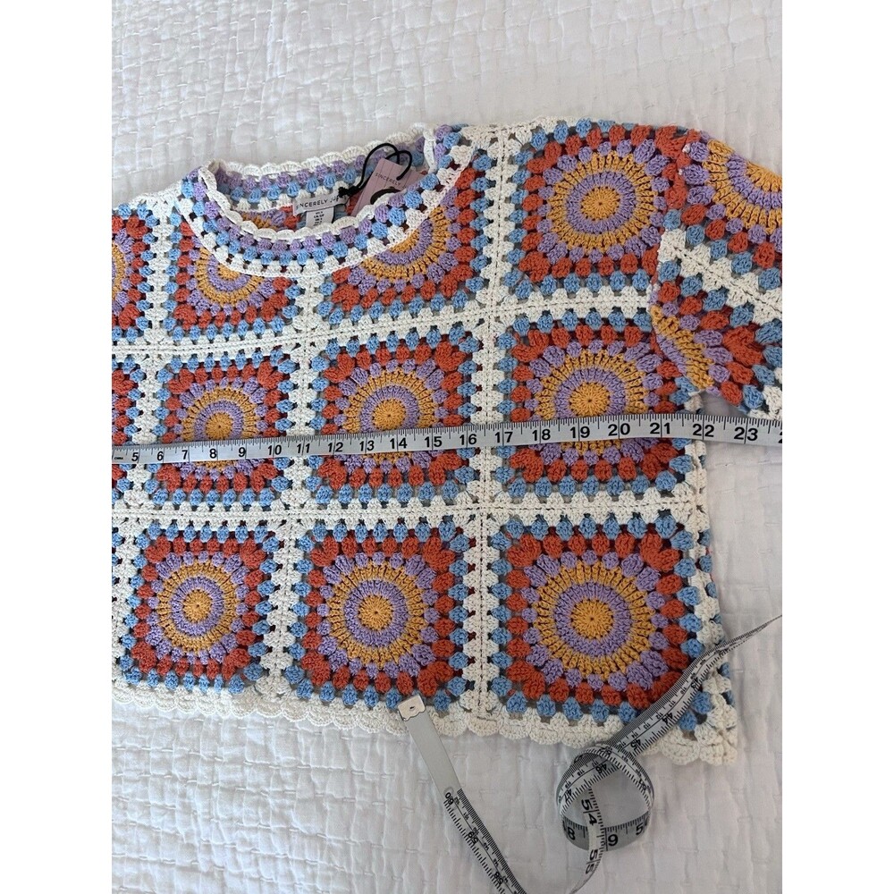NWT Sincerely Jules Crochet Cropped Sweater 100% Cotton Size Small - Picture 3 of 8